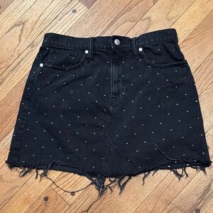 Madewell Black Mini Skirt with Frayed Hem